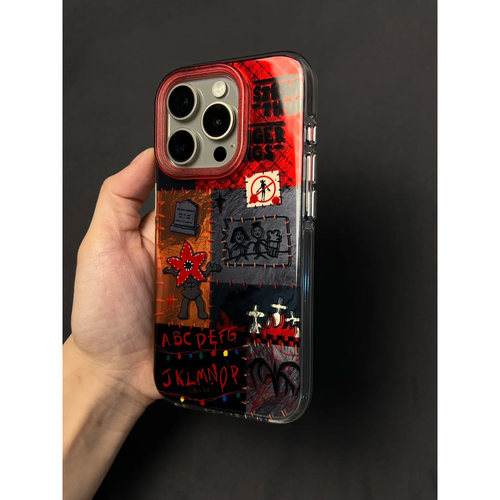 拼接怪奇物语手机壳苹果16promax适用iPhone15新款14pm锡纸纹13全包16pro女15pro小众12华为荣耀vivo小米oppo