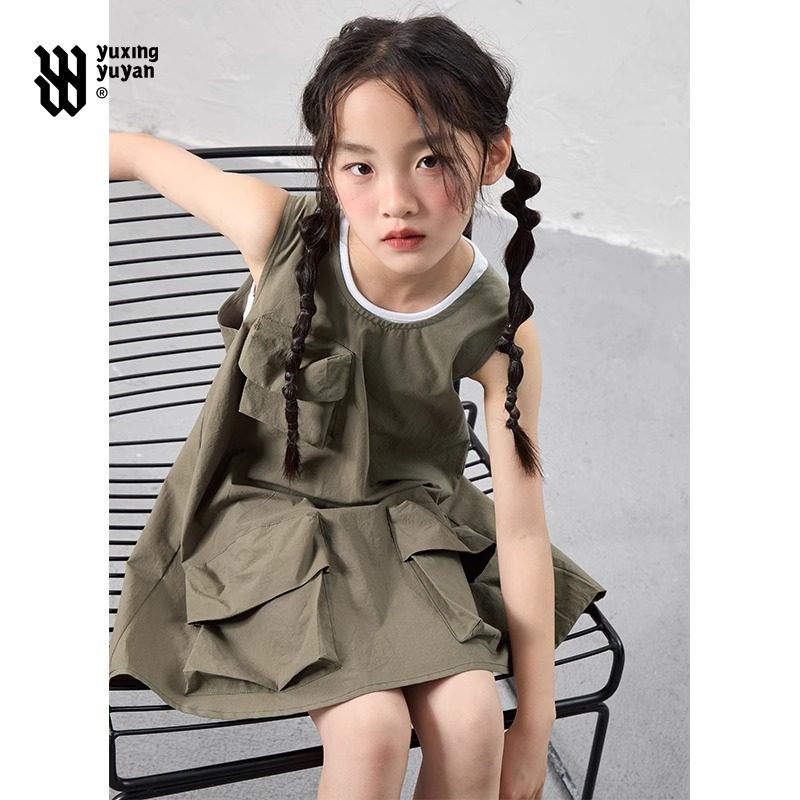 女童背带裙套装2026夏季新款中大童洋气时髦超好看儿童裙子两件套图片