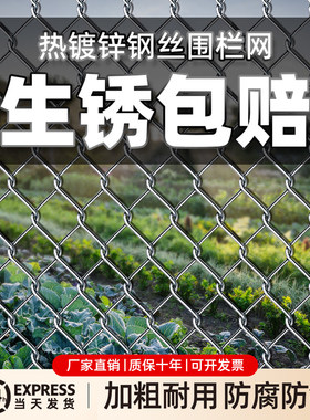 热镀锌钢丝网防锈铁丝网勾花网养鸡菜园养殖围栏网格护栏防护家用