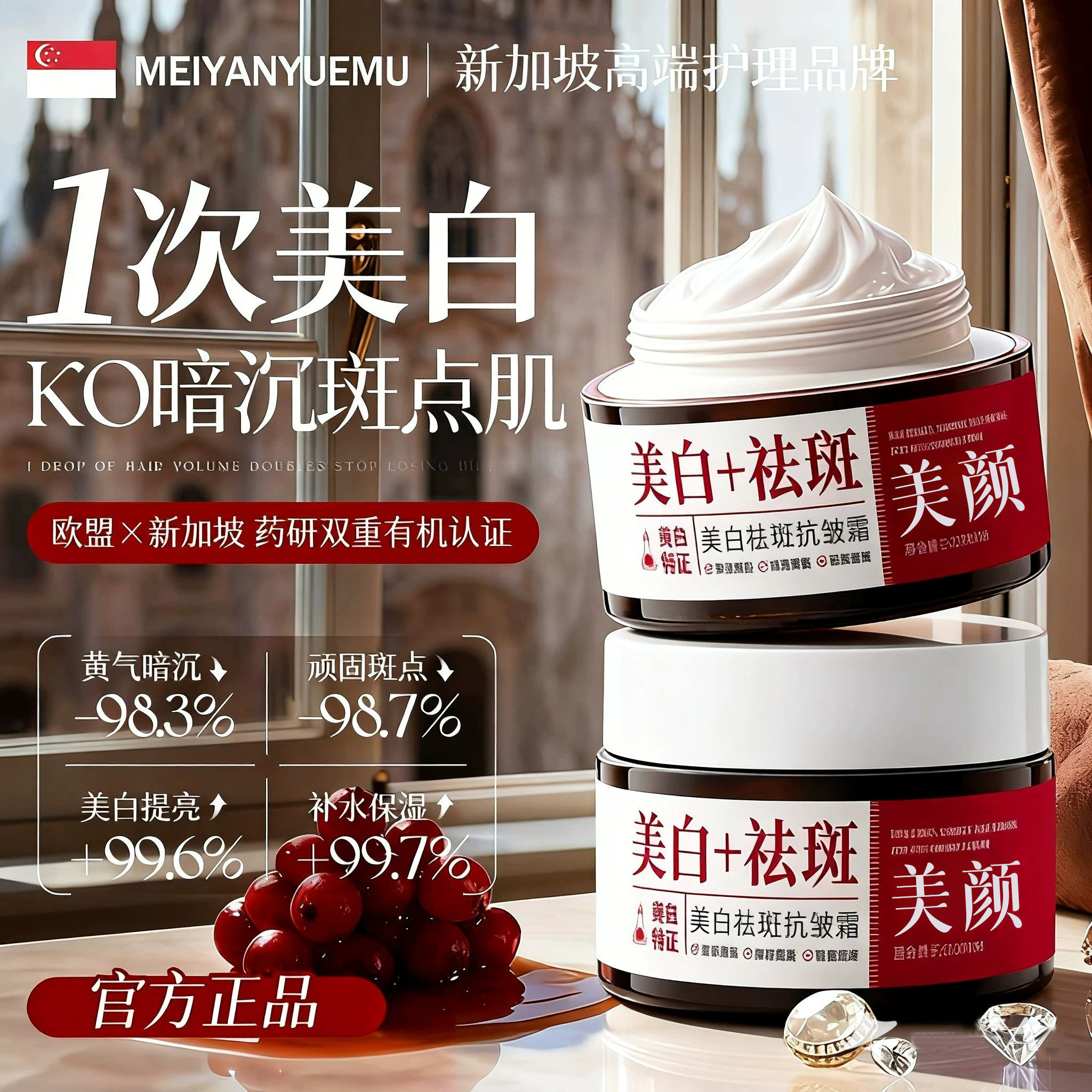 【官方正品】美颜烟酰胺美白祛斑霜提亮肤色嫩肤身体护理男女通用
