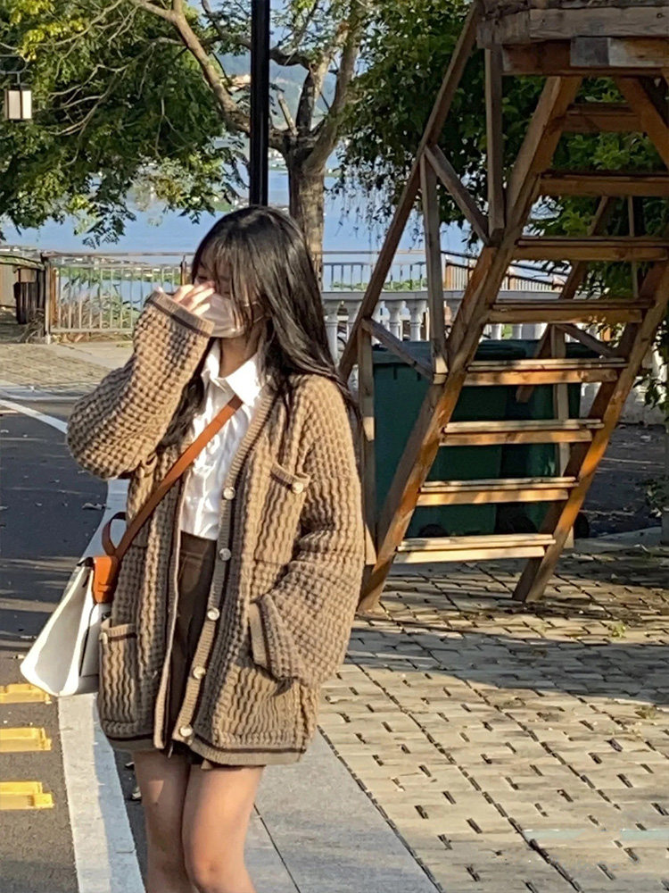 AUTUMN AND WINTER COLLEGE COOL SALT FRIED STREET FOREIGN KNITTED SWEATER SKIRT TWO-PIECE SET 2021 NEW WOMEN