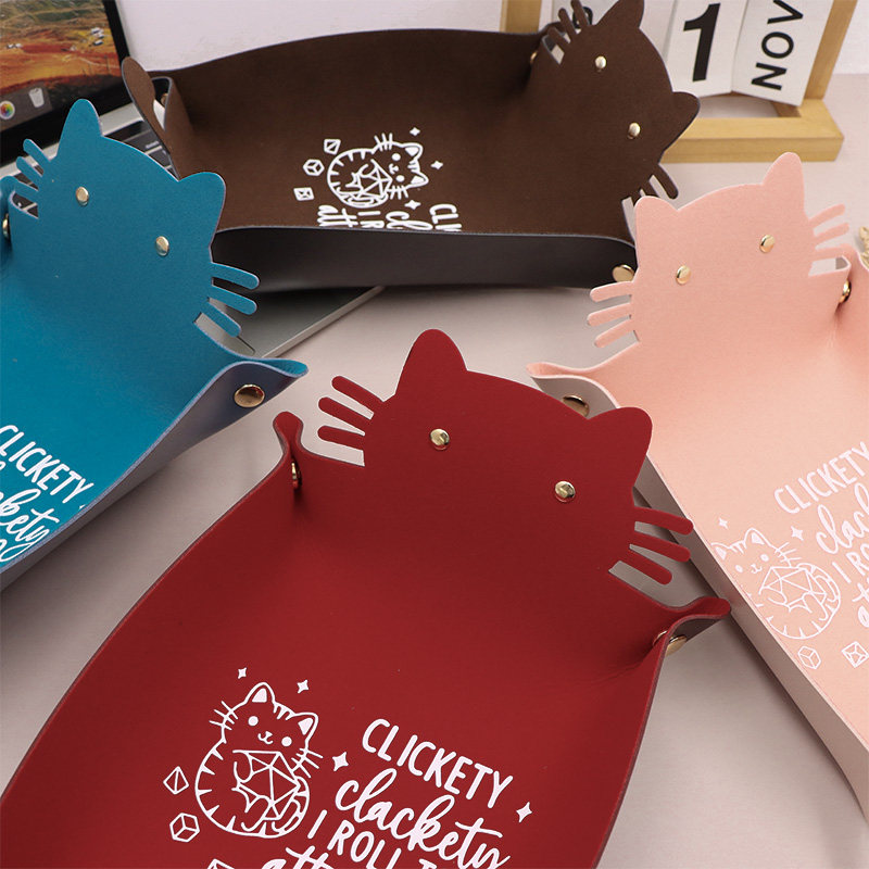 卡通猫咪储物盘娱乐骰子收纳托盘可折叠玄关钥匙置物篮,收纳整理,收纳盘,淘宝优惠券,粉丝福利购,淘宝优惠卷