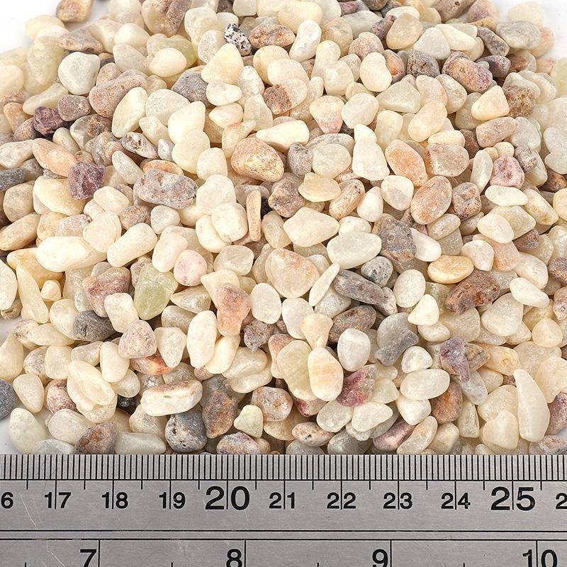 供应磨圆水晶米黄天然水洗石碎石鱼缸沙造景底砂装饰布景石子