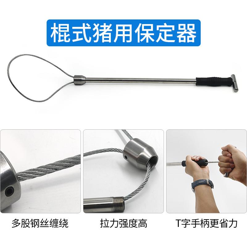 猪用不锈钢套猪器保定器钢丝套金属猪绳套塑料猪用猪套子养猪设备