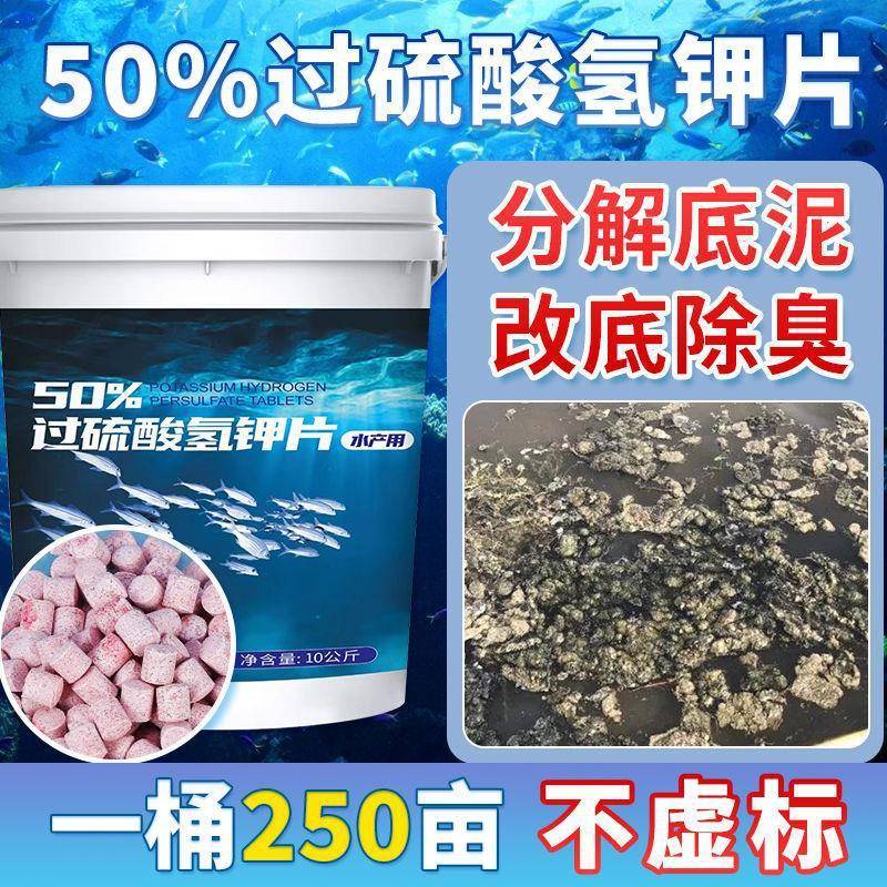 %过硫酸氢钾复合盐鱼塘分解淤泥净水消毒除臭改底水产养殖