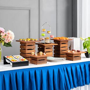 高端甜品台展示架自助餐寿司糕点心架蛋糕摆盘木质冷餐会茶歇摆台