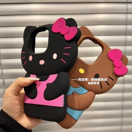 立体hellokitty猫咪苹果14手机壳iPhone13硅胶16151211女XXRXSMAX