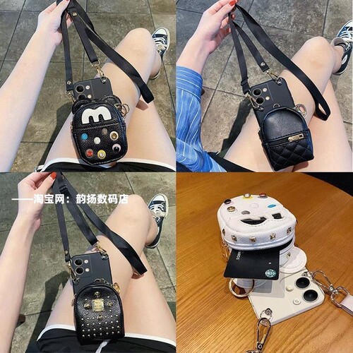适用Reno9手机壳PHM110高级感背带款小众插卡包零钱包可斜跨