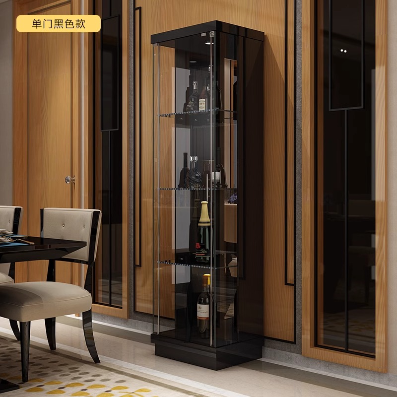 玻璃酒柜现代简约家用展示柜客厅靠墙间厅柜红酒柜带灯储物柜酒柜