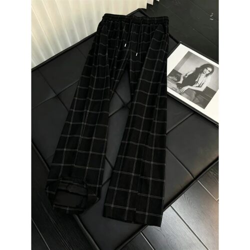 cleanfit黑色格子裤男夏季薄款