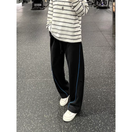 cleanfit美式撞色条纹裤子男秋季