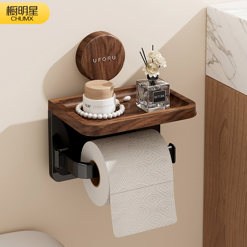 吸盘卫生间卷纸架壁挂免打孔