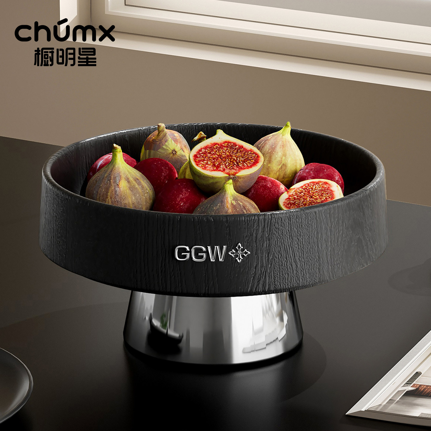 高脚水果盘高级感客厅茶几家用桌面零食点心糖果摆放盘精致干果盘