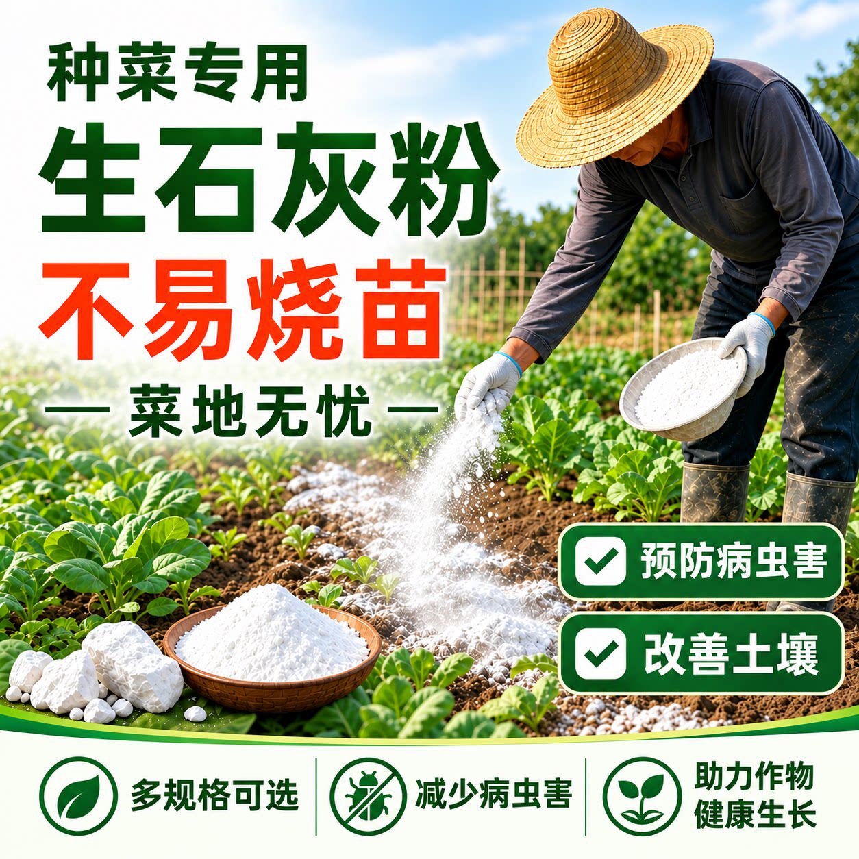 生石灰粉种菜专用非杀虫
