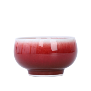 景德镇官窑高端原矿郎窑红釉主人杯单杯女功夫茶杯茶盏单个品茗杯