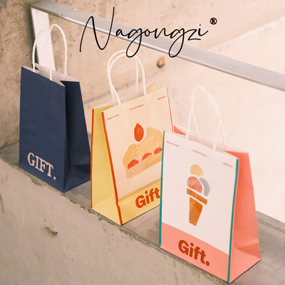 礼品袋手提袋定制logo生日礼物包装袋牛皮纸袋烘焙甜品打包袋印刷