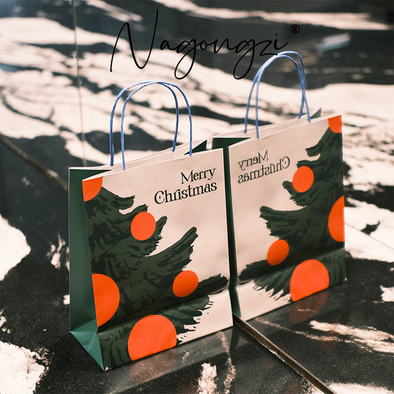 红球球圣诞树礼物袋包装袋平安夜圣诞袋礼物手提袋袋礼品袋logo
