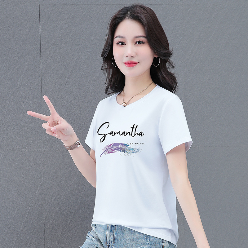 白色短袖t恤女2025夏季新款正肩百搭小个子短款宽松显瘦半袖上衣