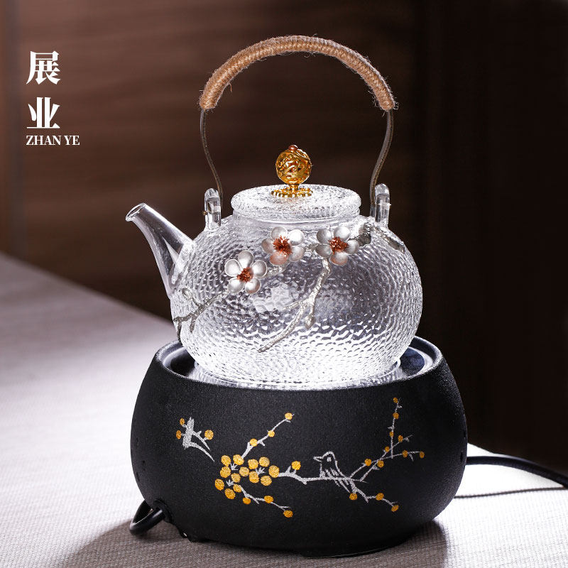 玻璃煮茶壶加厚提梁烧水壶家用高端梅花电陶炉泡煮茶器煮茶炉套装,餐饮具,茶壶,淘宝优惠券,粉丝福利购,淘宝优惠卷