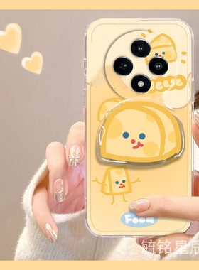 新款可爱黄色奶酪适用vivoY300Pro手机壳Y300i带支架的Y200透明Y100卡通Y200i起司创意少女气囊硅胶小众Y100t