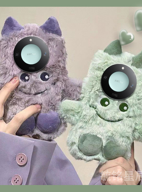 适用华为荣耀x60i+手机壳x60毛绒x50i十x40gt竞速版x30max情侣x20se紫色x10小怪兽绿色的高级感秋冬毛茸茸女