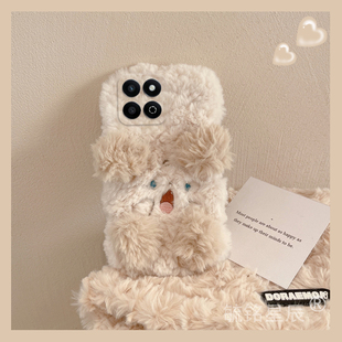 适用华为荣耀畅玩60plus手机壳50毛绒40c新款 30m可爱20a小狗40s毛茸茸20pro情侣9a冬天8a立体7a小众8c女6x