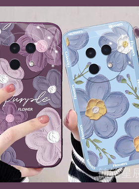 适用oppoa5手机壳a5pro秋冬a3新款a3x油画a3i紫色a2花朵a2x透明a2m硅胶a1活力版a1x情侣a1i小众女ins冷淡风s