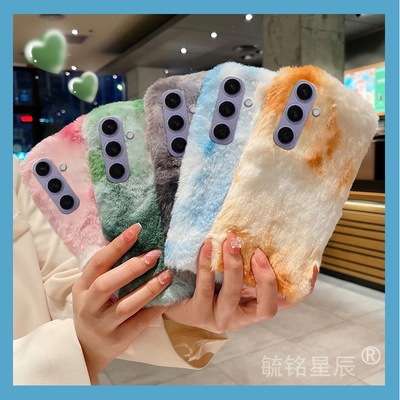 适用三星zflip7手机壳W26毛绒ZTriFold新款w25晕染zflip6翻盖zflip5折叠屏4水彩3毛茸茸zfold7硅胶的6保护套2