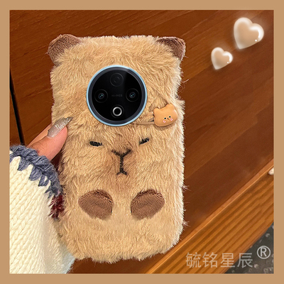 适用vivoy500手机壳y300pro/y200gt新款y100i毛绒y100+/c/t可爱y97十y93s卡皮巴拉y85水豚y83毛绒绒y81s硅胶