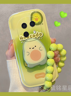 适用oppoa5手机壳a5pro气垫a3新款a3x绿色a3i牛油果a2创意a2x带支架的a2m链条a1活力版a1x腕带a1i软可爱立体s