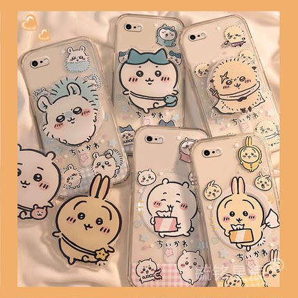 新款可爱背包兔子适用苹果x手机壳iPhone8Plus情侣se3透明2硅胶套7带支架的ins风6卡通5防摔xr夏天xsmax八s/4