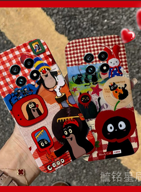 新款可爱猫咪卡通鼬鼠适用realme真我GT6手机壳13Pro+红色V60透明V60s硅胶的13Pro至尊版十p新年过年创意oppo