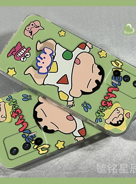 新款绿色蜡笔小新适用opporealme真我q5pro手机壳q3狂欢版旋转X7解压q3s至尊版X50m透明的X50Pro硅胶套q2/q5i