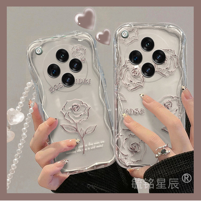 新款玫瑰花朵适用oppofindx8手机壳findx7奶油纹findx6小众x5透明findx8pro软硅胶的x8ultra手腕带挂绳高端x3