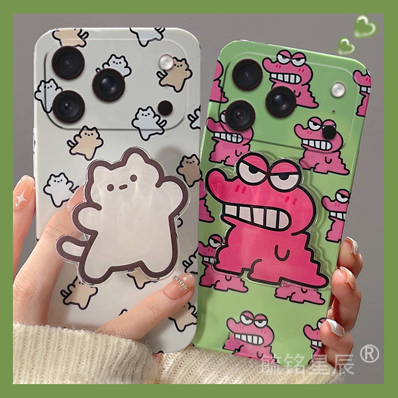 适用苹果18promax手机壳iphone8plus新款7可爱se猫咪16恐龙6plus带支架的5s透明5硅胶套4情侣15防摔13高级感