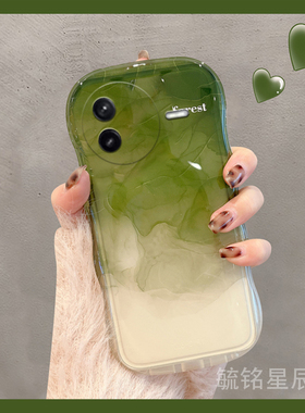 适用小米redmi红米k70手机壳k60至尊版k80新款k30i渐变note14晕染13r绿色12turbo韩风11pro+波浪边11tpro透明