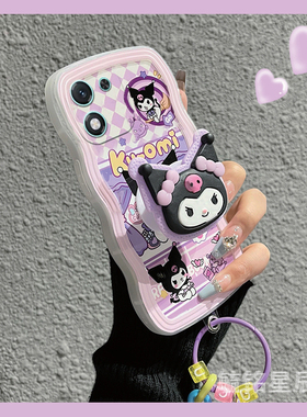 适用华为荣耀x60手机壳x50i+波浪边play9t畅玩50新款v40轻奢版x40gt紫色v30pro库洛米20带支架x10气囊40plus