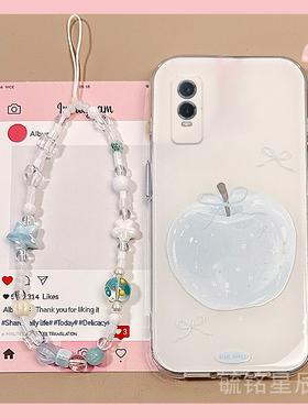 适用vivoy76s手机壳y52s/y73新款y70s白色y35苹果y33s带挂绳的y31防摔y9s高级感y7s小众y5s硅胶y3全包透明女