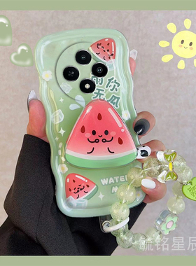 新款夏季西瓜绿色适用vivoY300Pro手机壳Y300i手腕带Y200硅胶Y100透明Y200i带支架情侣小清新小众高级感Y100t