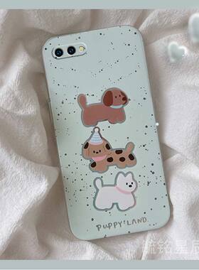 新款绿色卡通泼墨小狗适用华为honor荣耀9X手机壳10青春版9透明9XPro硅胶的ins风9i韩系8防摔8x可爱8XMax创意