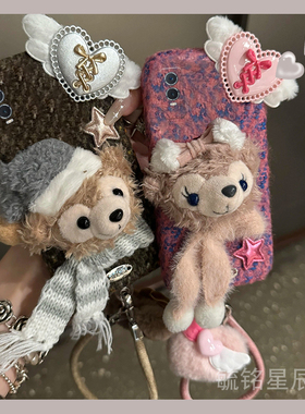 适用vivoy52s手机壳y73毛绒y70s达菲熊y35冬季y33s带挂绳的y31立体y9s秋冬y7s新款y5s冬天y3黑色Y36C女Y37Pro