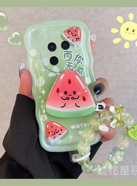 适用oppok12手机壳a3pro新款a5活力版a2夏季a1西瓜a97绿色k7x手腕带a93s硅胶a72透明a11s带支架的a9情侣小众