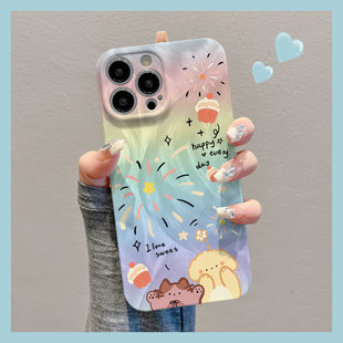 晱晱渐层烟火小猫适用苹果华为vivo小米oppo红米荣耀一加iPhone17手机保护壳16promax菲林15好看14新款13潮12