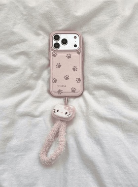 晱晱猫咪脚印适用iPhone17手机壳苹果161514女13皮纹12鼓包11Proma苹果14plus全包16/12创意11简约保护套创意