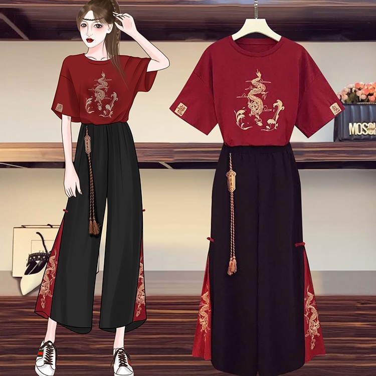 改良汉服女夏季可以穿着上班的日常古装汉元素套装唐装中国风女装