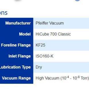 700 HiCube Vacuum Station Turbo Pumping Classic 普发Pfeiffer