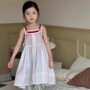 女童套装夏装2025新款儿童韩版吊带衫背心宝宝洋气时尚百搭衣服潮