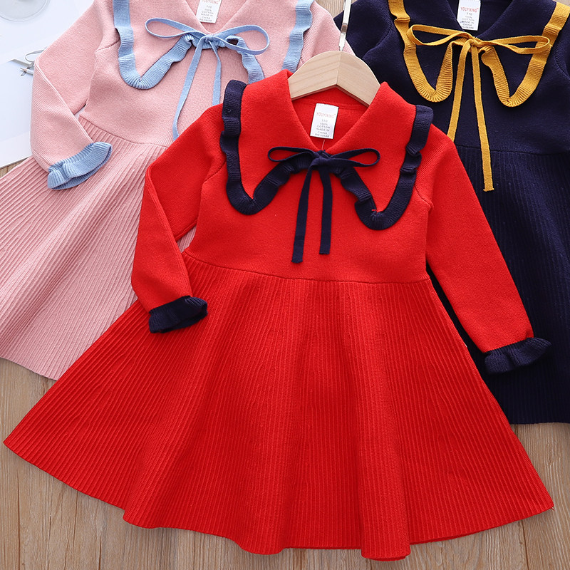 女孩秋装连衣裙可爱针织裙女生保暖毛线裙时尚秋冬裙子长袖中小童,童装/婴儿装/亲子装,连衣裙,淘宝优惠券,粉丝福利购,淘宝优惠卷