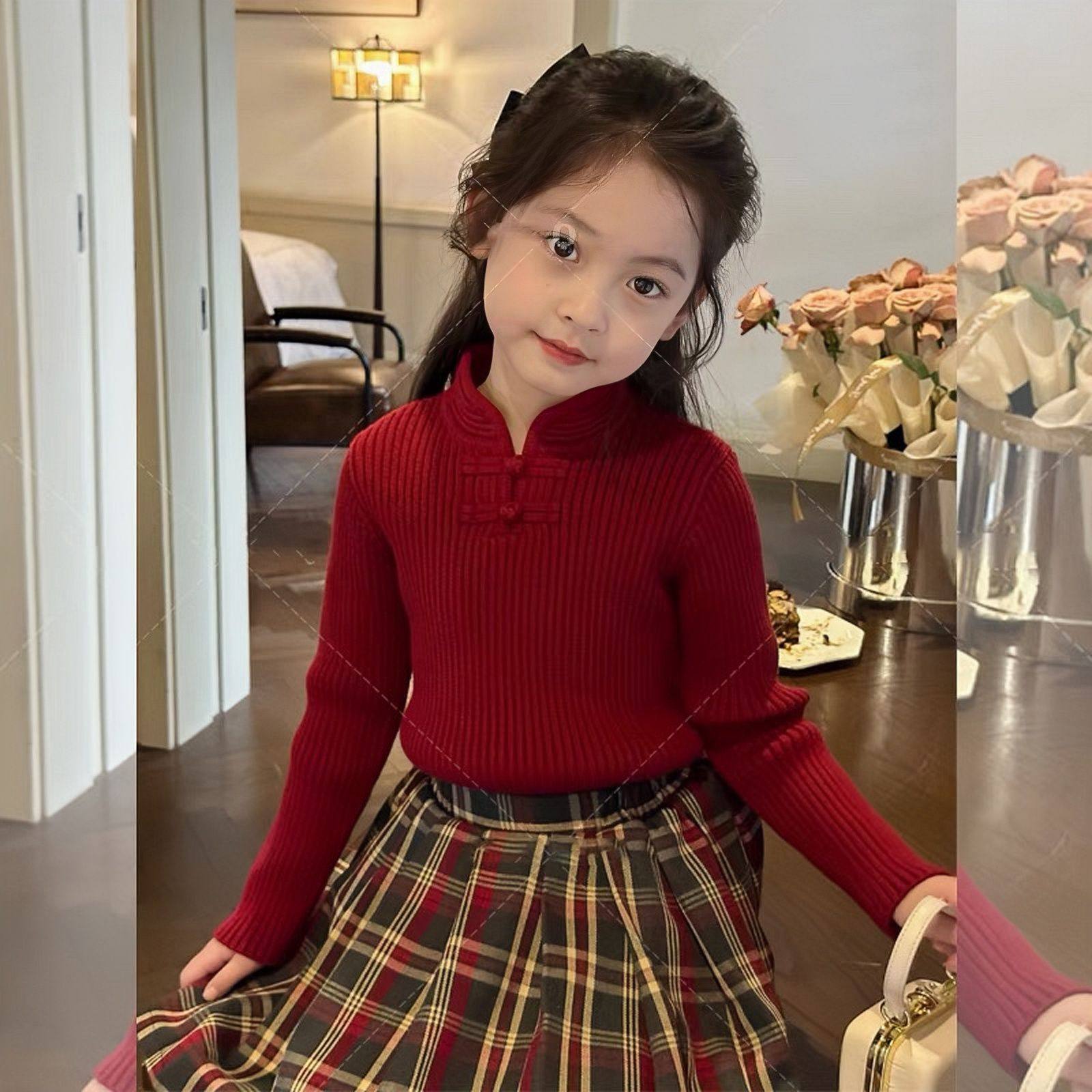 中国风女童毛衣秋冬新年款复古盘扣儿童毛衣休闲百搭宝宝针织童装,童装/婴儿装/亲子装,毛衣/针织衫,淘宝优惠券,粉丝福利购,淘宝优惠卷