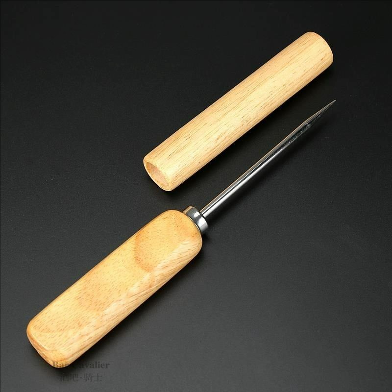 单叉带盖冰锥 木柄单叉戟 酒吧凿冰器 冰箱冰柜除冰器具碎冰叉子